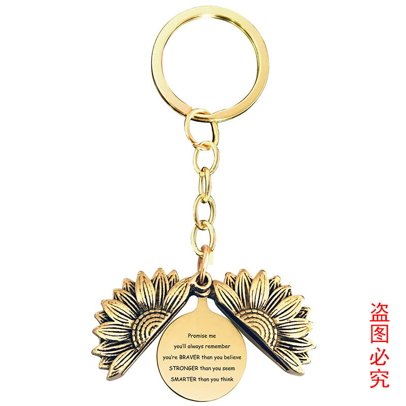 Wholesale Sunflower 2023 Graduation Season Gift Lettering Metal Keychain