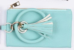 Wholesale PU Leopard Sunflower Coin Purse Wrist Keychain