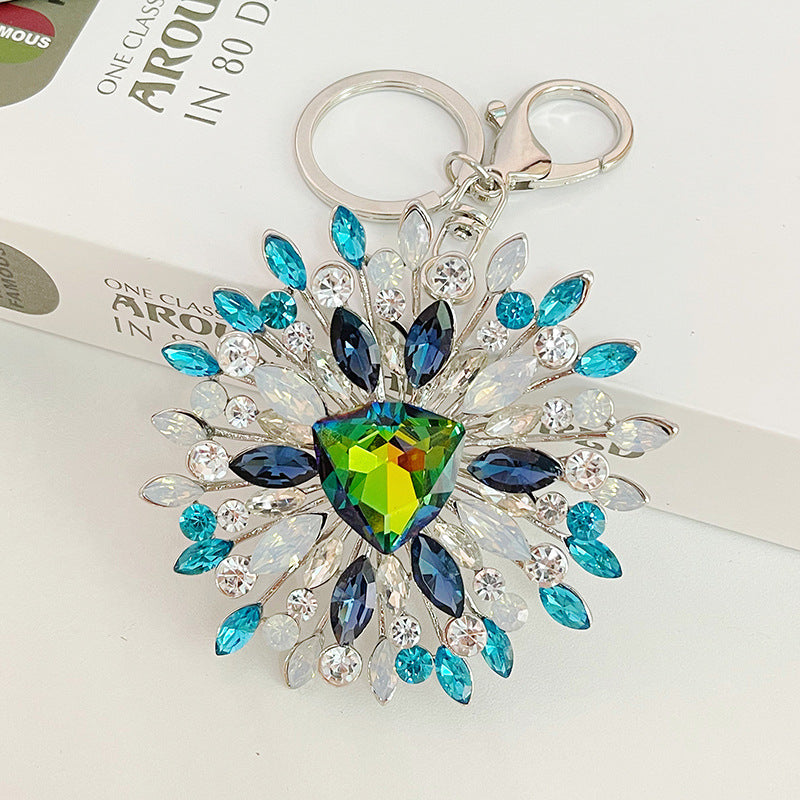 Wholesale Rhinestone Sunflower Alloy Keychain