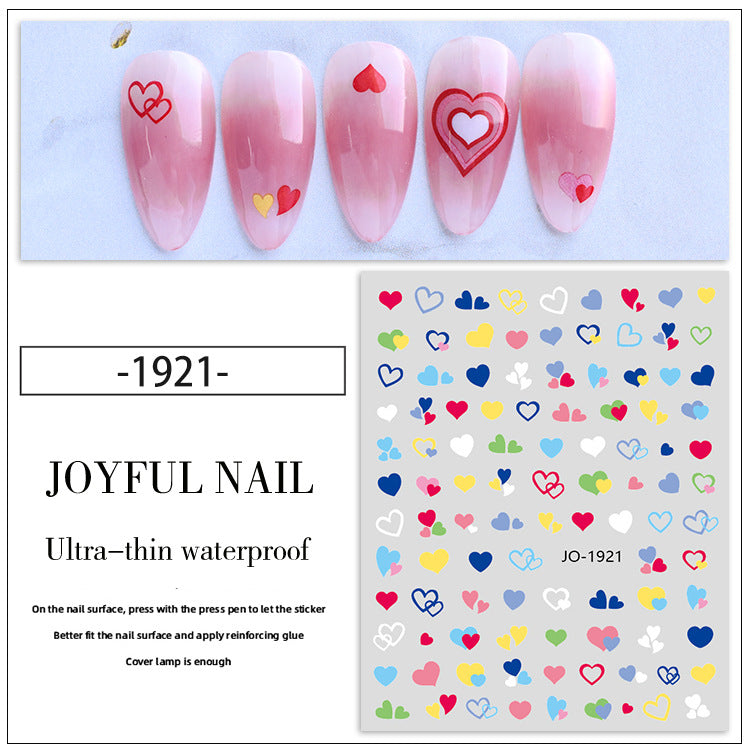 Wholesale Color Gradient Love Nail Art Sticker