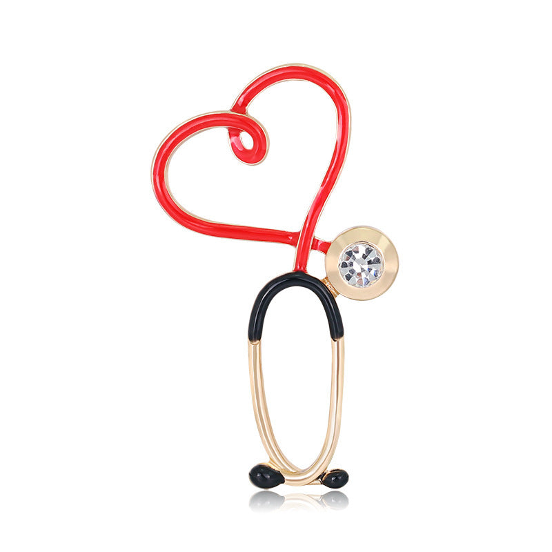 Wholesale Medical Syringe ECG Cartoon Alloy Brooch