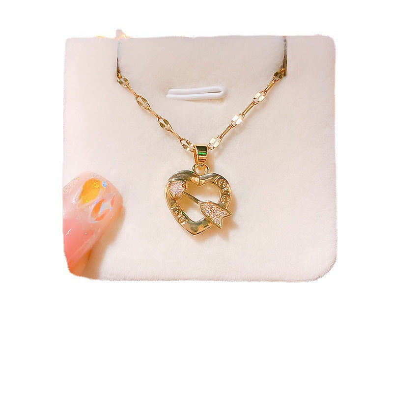 Venta al por mayor collar colgante de tirador de amor de acero de titanio