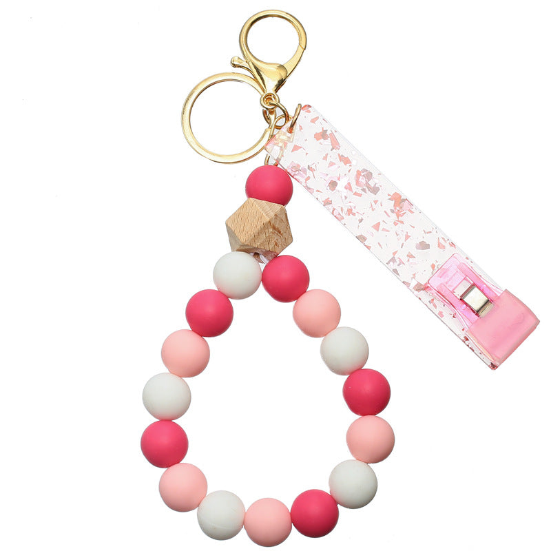 Wholesale ATM Card Reader Colorful Silicone Beaded Wrist Keychain