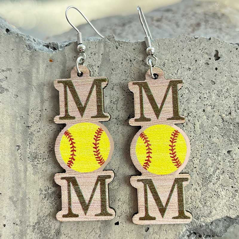 Wholesale 2 Pairs/Pack Mother's Day Ball Game Earrings