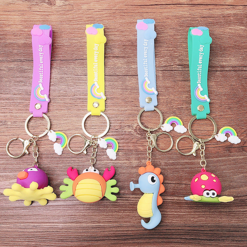 Llavero De Vida Marina De Dibujos Animados De Silicona al por mayor