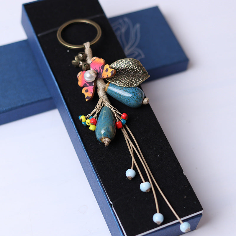 Wholesale Butterfly Ceramic Keychain