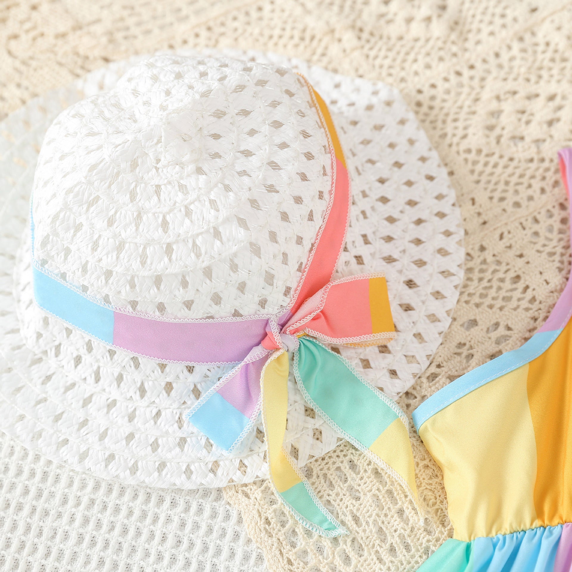 Ropa de bebé de algodón con falda de bloque de color para niñas al por mayor