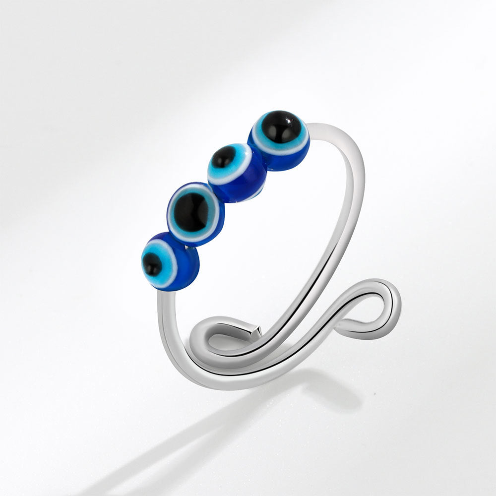 Wholesale Anti Stress Devil Eye Copper Adjustable Rings
