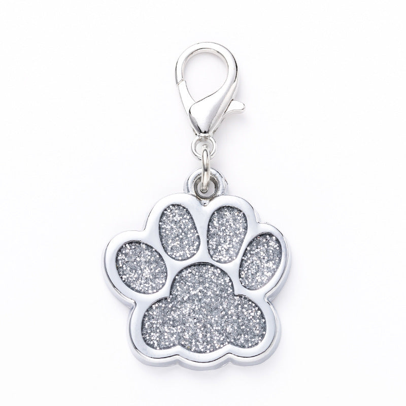 Wholesale Glitter Footprint Alloy Keychain