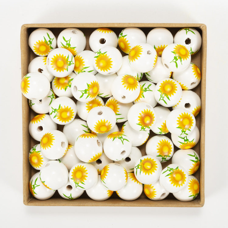 Cuentas de madera coloridas para el día de la madre, 10 Uds., 20MM, venta al por mayor