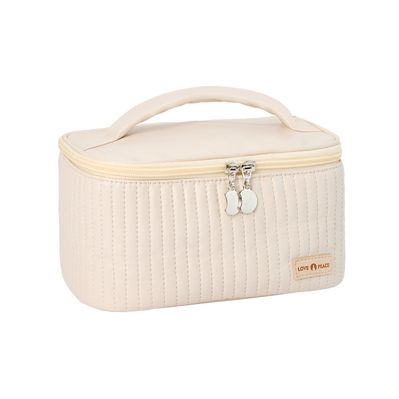 Wholesale PU Portable Storage Solid Color Portable Wash and Makeup Bags