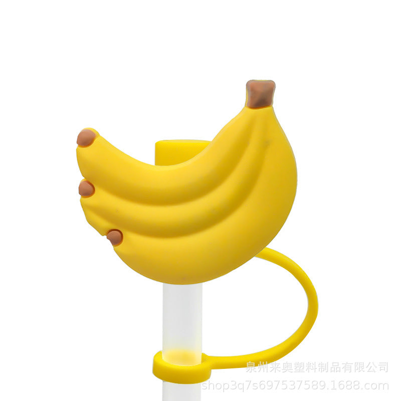 Wholesale 10PCS PVC Cute Fruit Straw Tube Cap