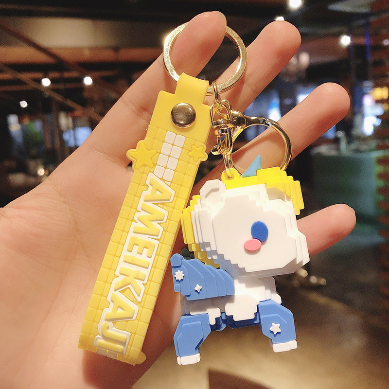 Venta al por mayor Llavero de unicornio de dibujos animados de PVC