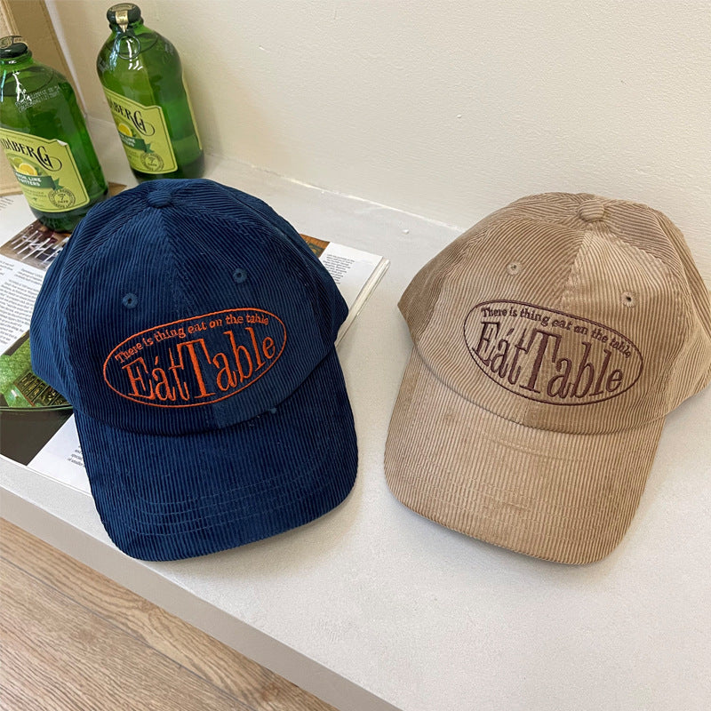 Wholesale Corduroy Embroidered Letters Caps