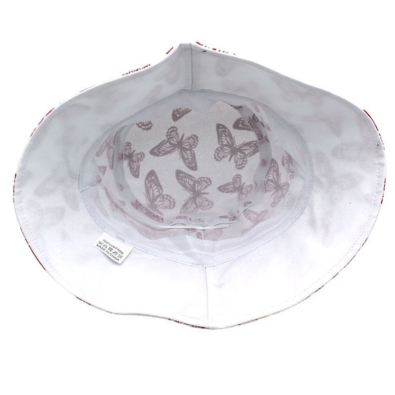 Wholesale Cotton Cute Butterfly Printed Fisherman Hats