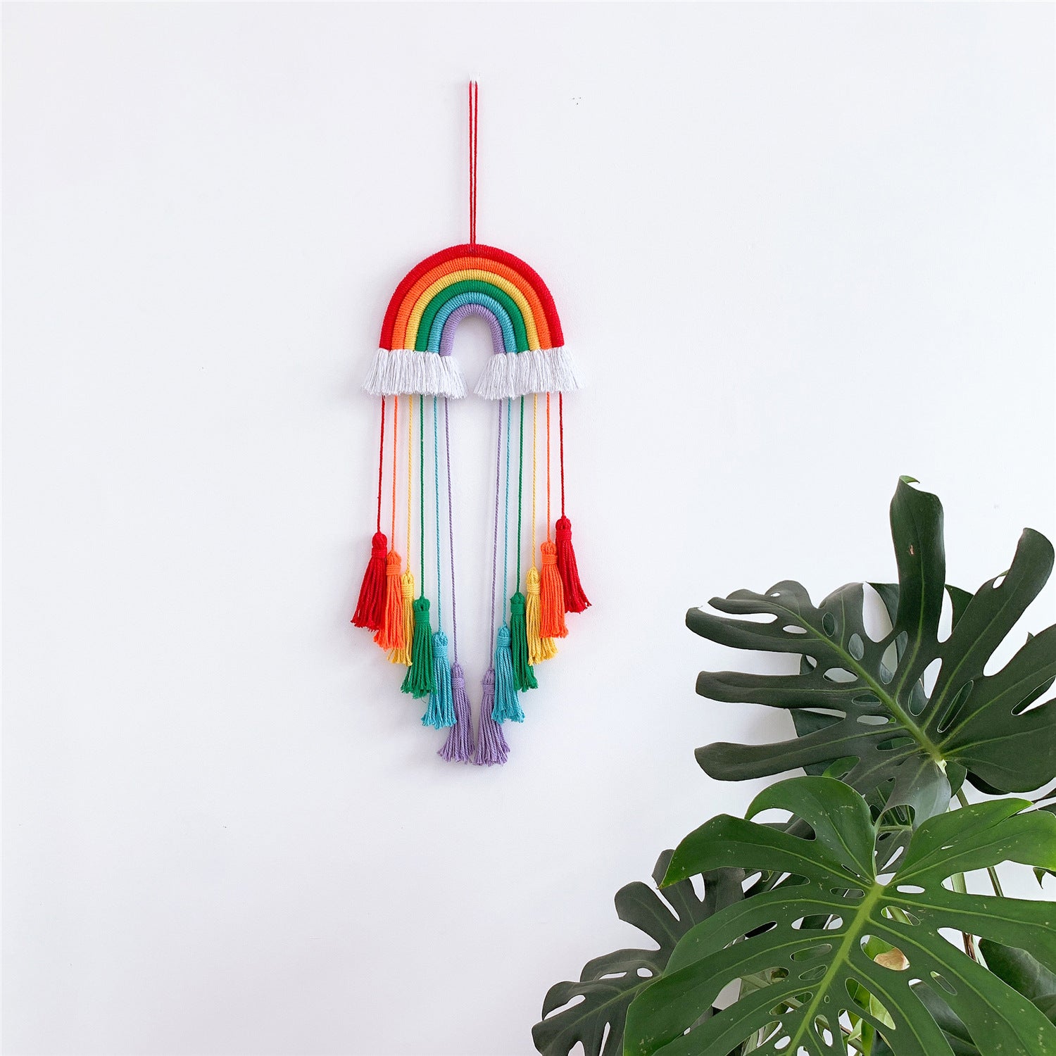 Wholesale Cotton Rope Woven Rainbow Tassel Hanging Ornament