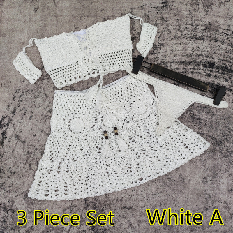 Wholesale Handmade Crochet Mini Skirt Polyester Swimwear