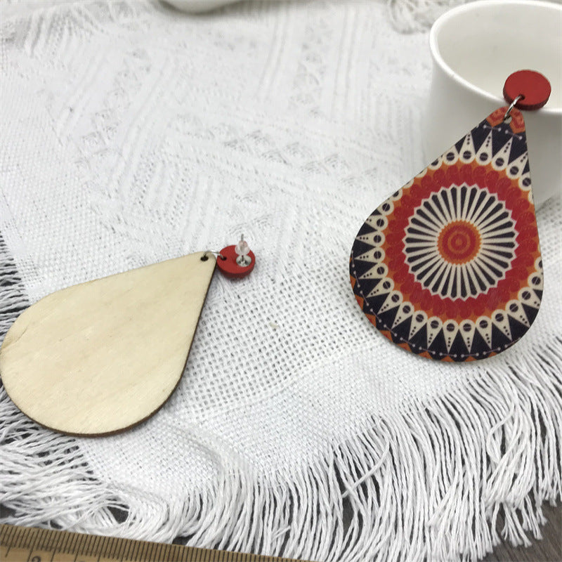 Pendientes de madera bohemia italiana de caída de agua al por mayor