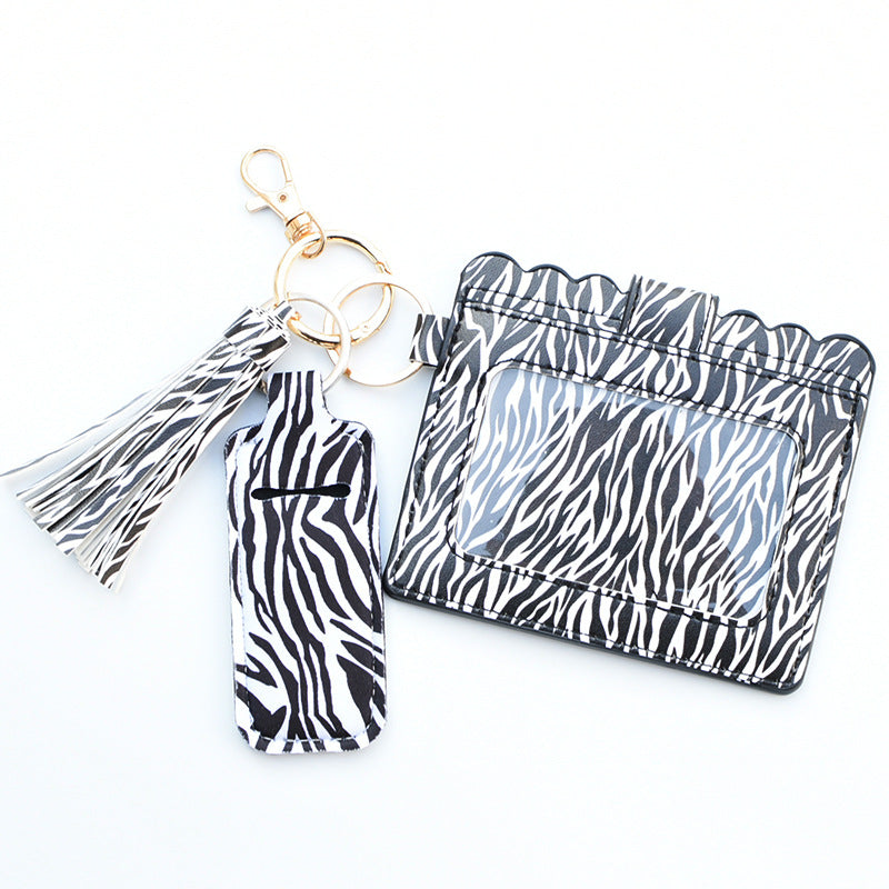 Wholesale Cactus Leopard Print Rose Flower Lipstick Set Card Holder Keychain