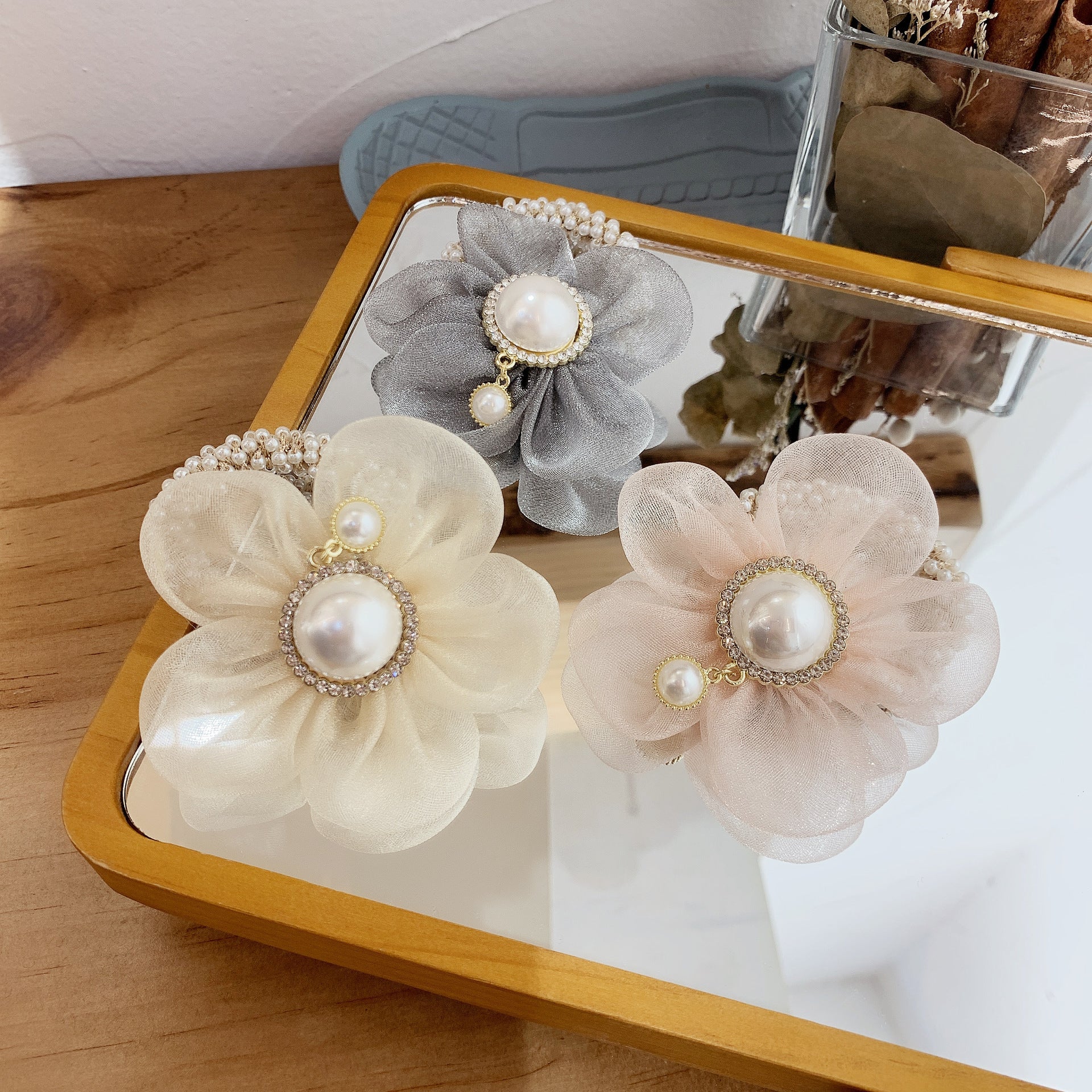 Cuerda De Pelo De Perla De Flor De Malla al por mayor