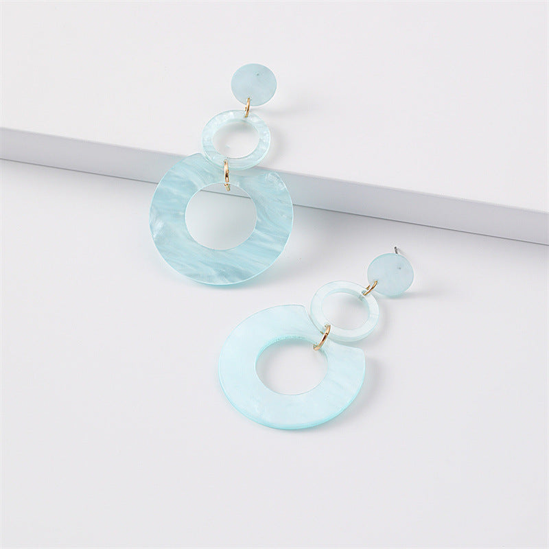 Wholesale Jewelry Round Stitching Acrylic Earrings