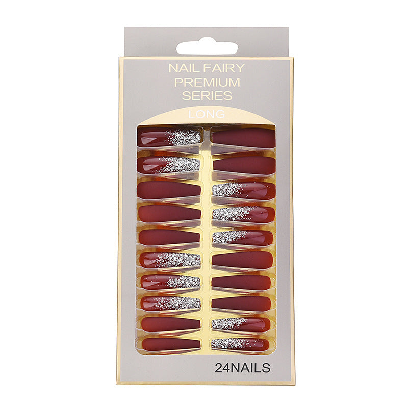 Comercio al por mayor mate mate degradado francés parche largo arte de uñas