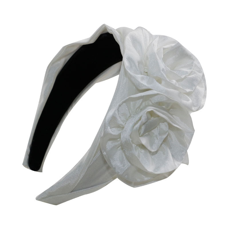Wholesale Rose Double Flower Stereo Cloth Headband