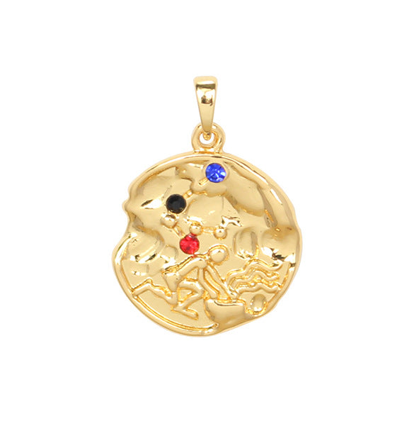 Wholesale Zodiac Gold Coin Pendant Copper Necklaces