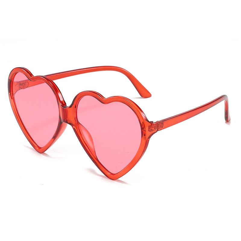 Wholesale Pink Heart Full Frame Vintage Sunglasses AC