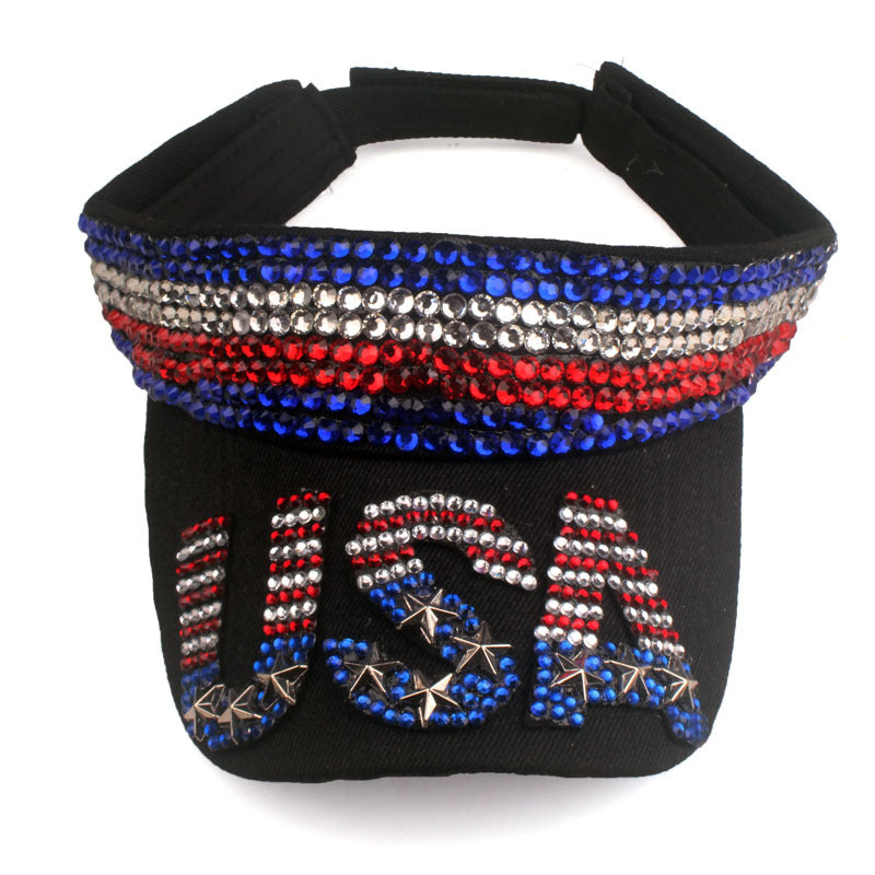 Sombrero de gorro de diamantes de la bandera americana al algodón al por mayor