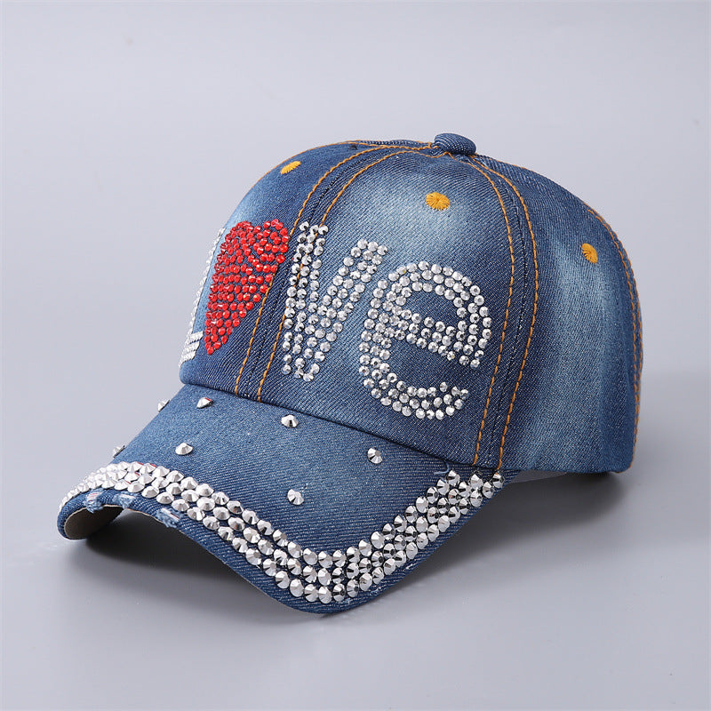 Gorra de béisbol con remaches de perlas de algodón al por mayor