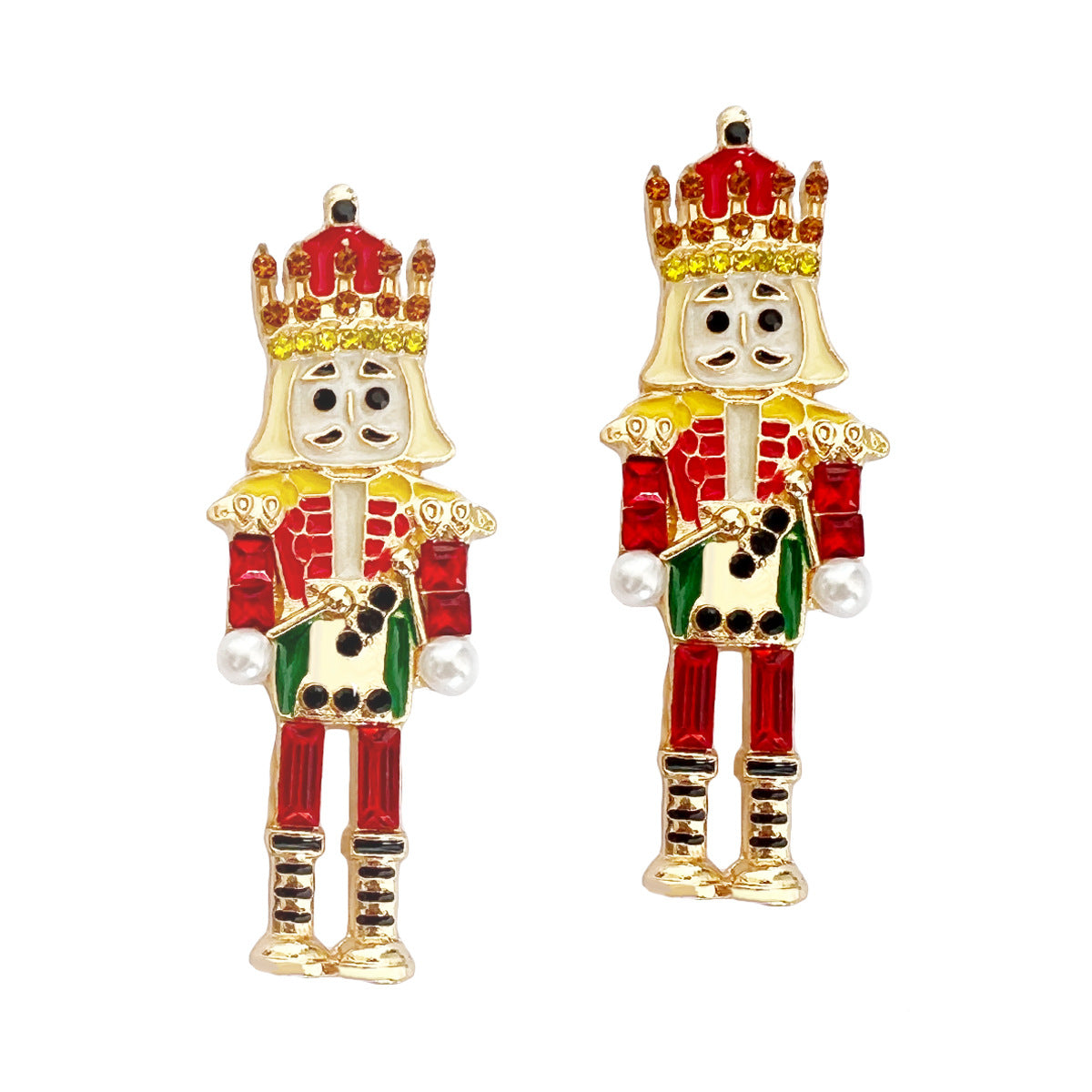 Wholesale Alloy Diamond Drip Oil Soldier Creative Earrings