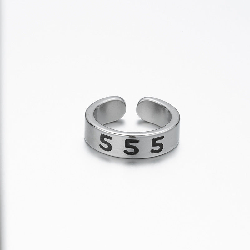 Wholesale Lucky Angel Numbers Stainless Steel Rings