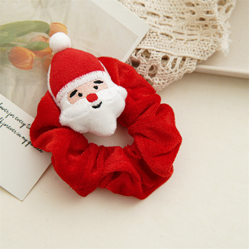 Wholesale Christmas Cartoon Head Plush Large Intestine Flannel Hair Tie