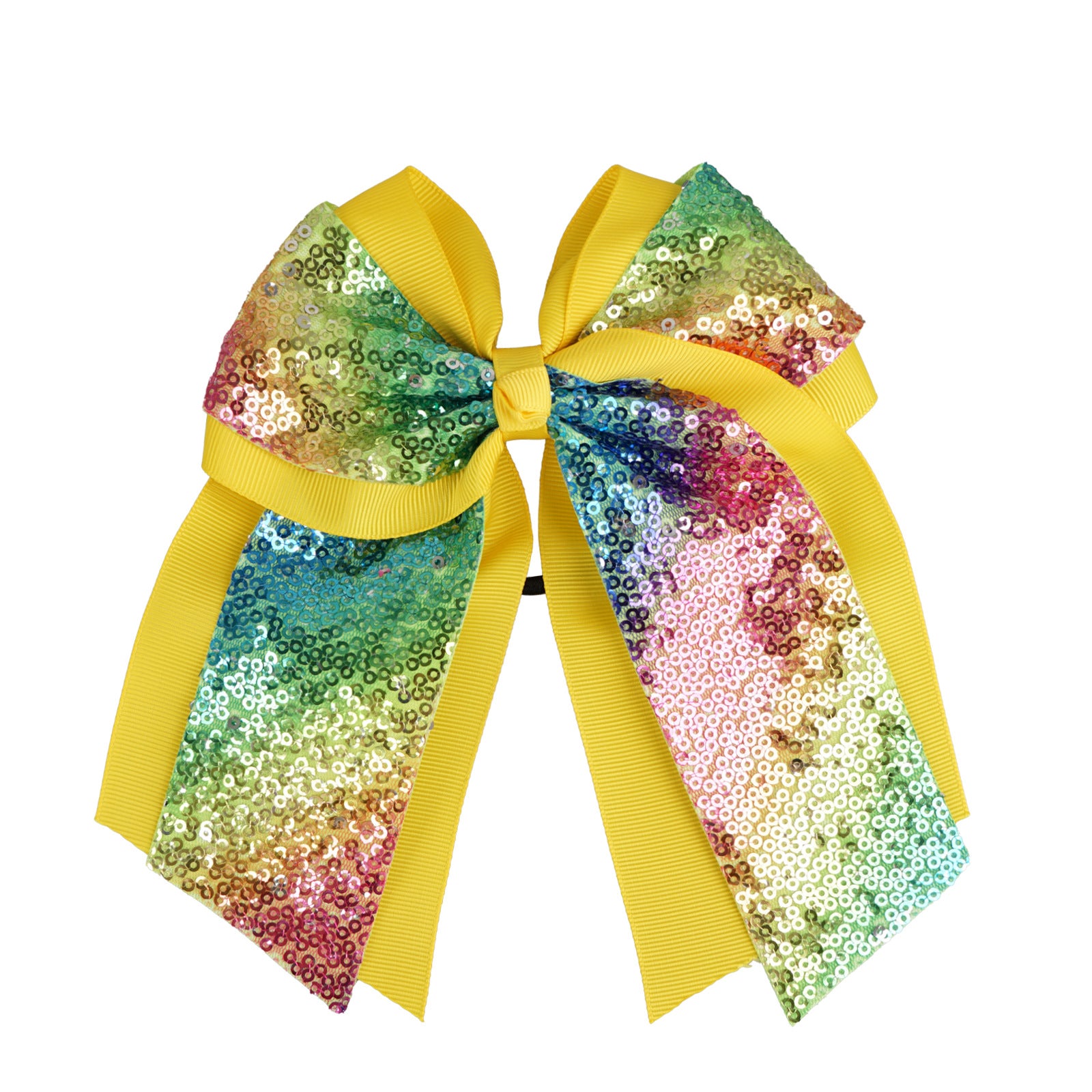 Wholesale 6inch Double Layer Large Swallowtail Sequin Bow Hair Tie