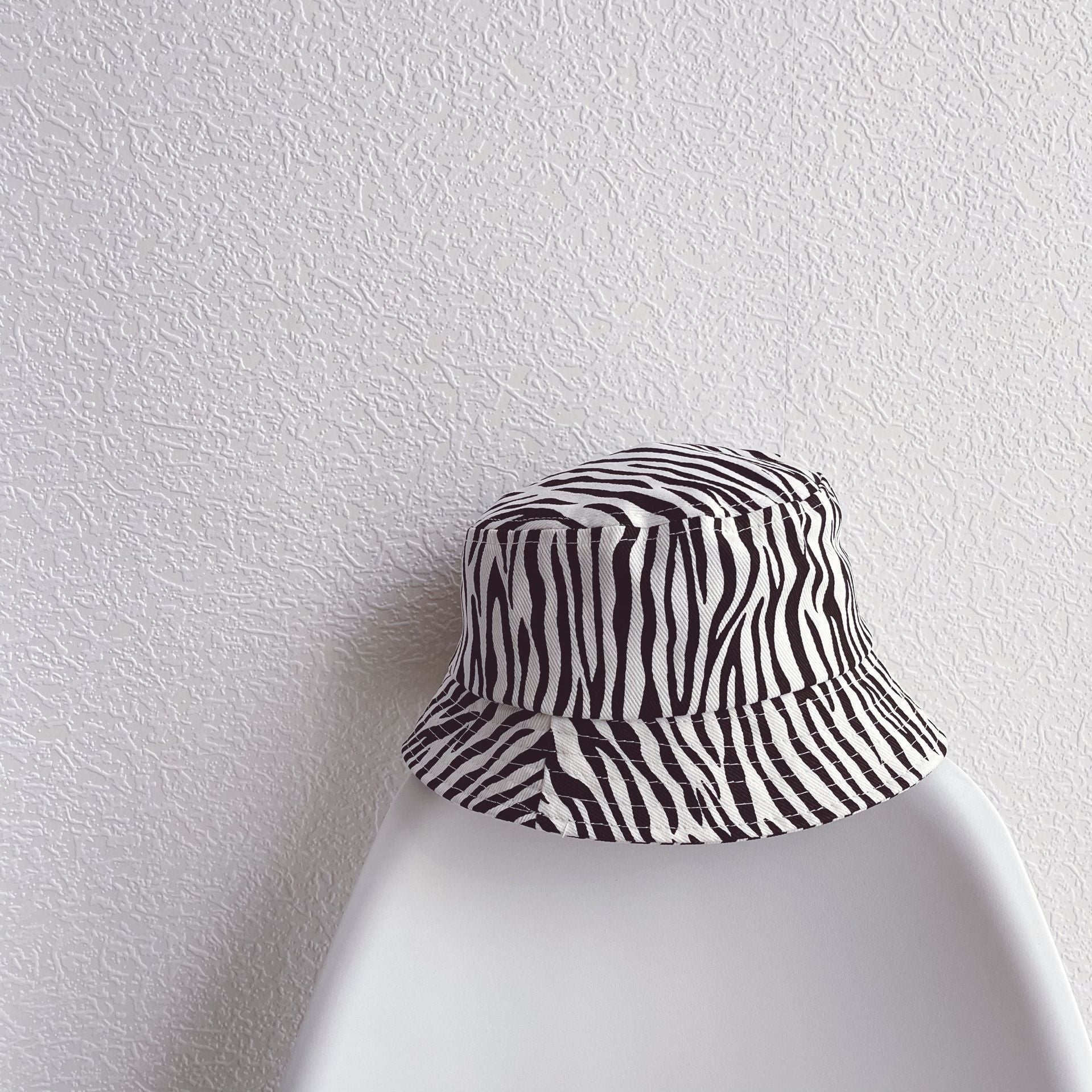 Wholesale Kids Personalized Stripe Leopard Print Cotton Bucket Hat