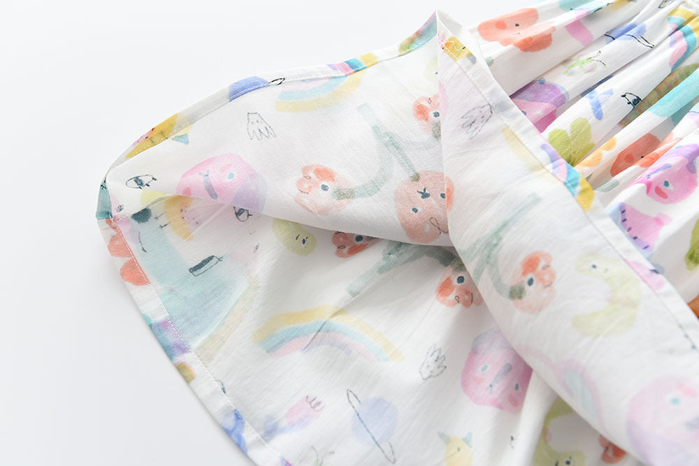 Wholesale 6PCS Girls Flying Sleeves Round Neck Vest Cotton Dress Baby Clothes