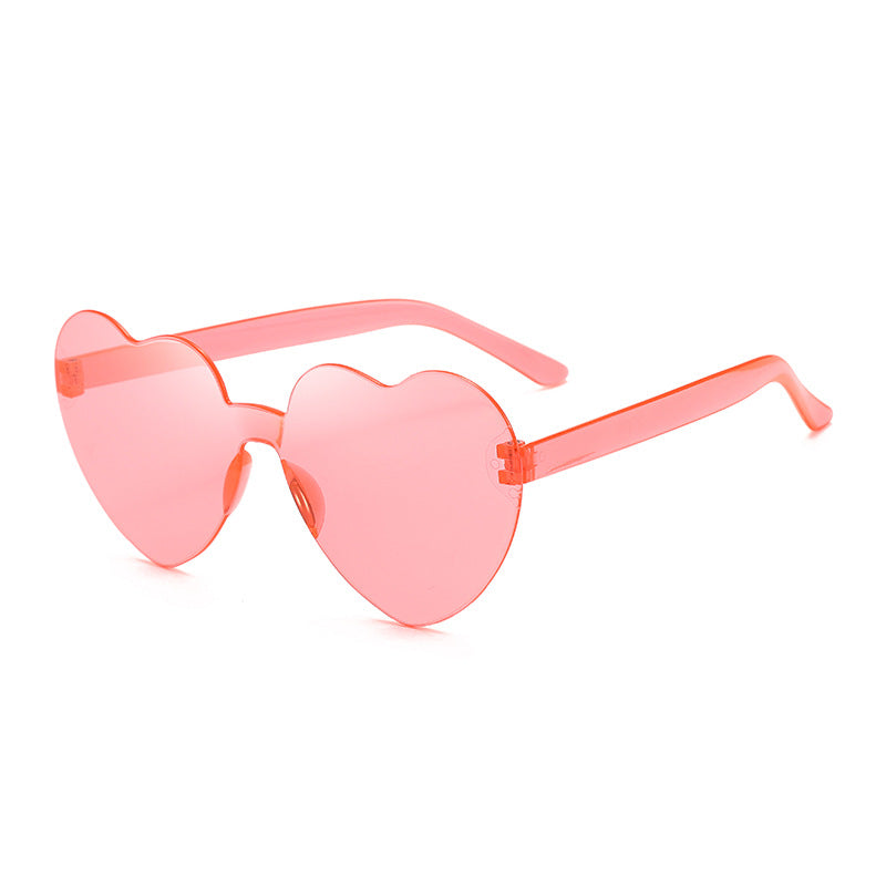 Venta al por mayor PC Frameless Peach Heart Gafas de sol