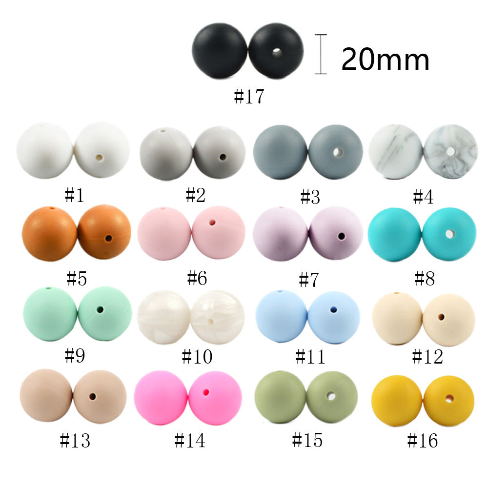 Wholesale Random 50PCS 15MM Baby Food Grade Silicone Beads