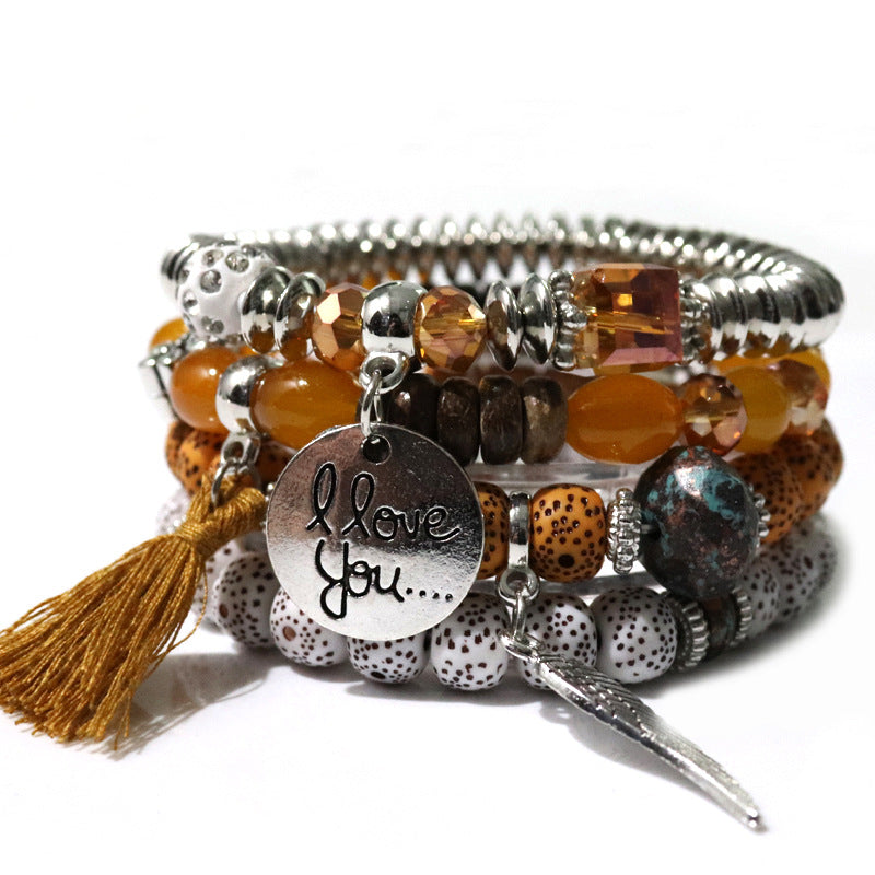 Wholesale Bohemian Tassel Multilayer Beaded Bracelet
