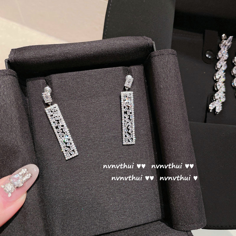 Wholesale Plated 18K Pearl Tassel Earrings Zircon