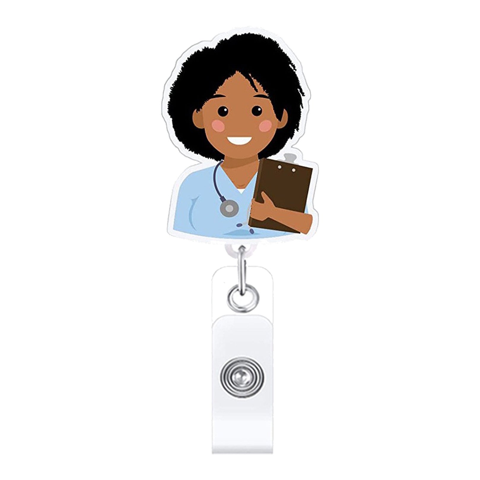 Llavero Retráctil De Acrílico Doctor Enfermera Al Por Mayor