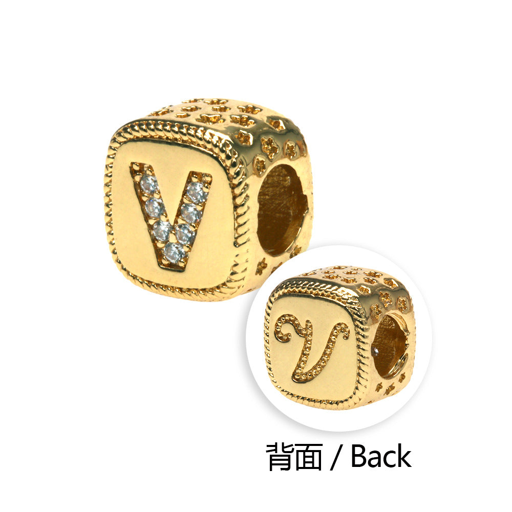 Pulseras De Cuentas De Cobre Chapado En Oro De Serpiente Del Alfabeto Al Por Mayor