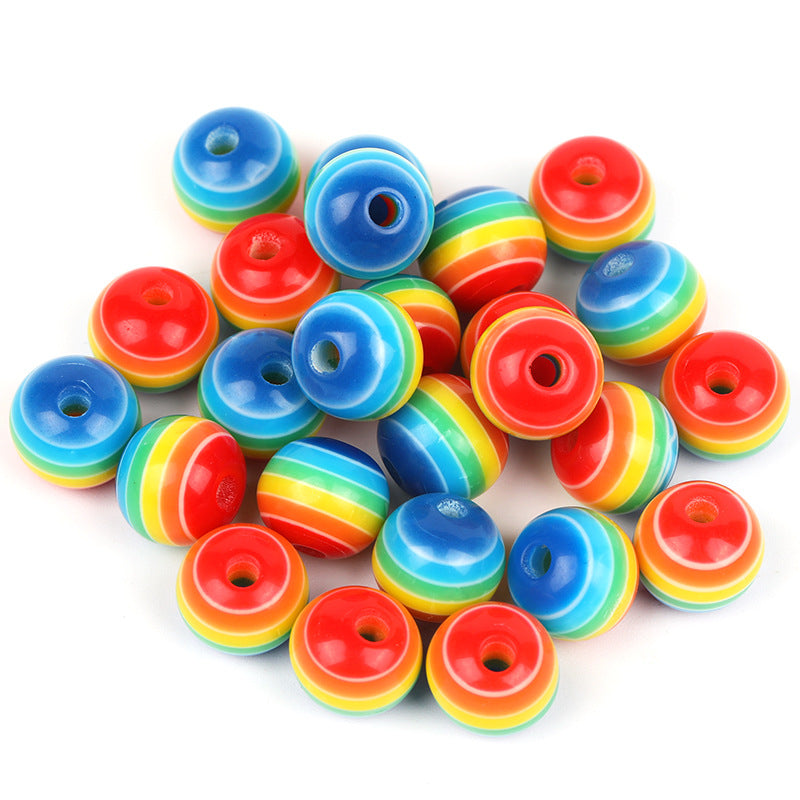 Wholesale 1000PCS Color Striped Resin Beads 6/8/10MM
