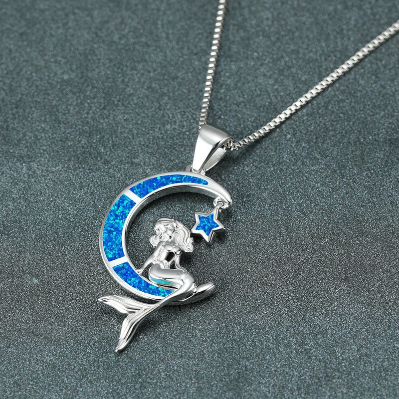 Collares de aleación de sirena de luna al por mayor