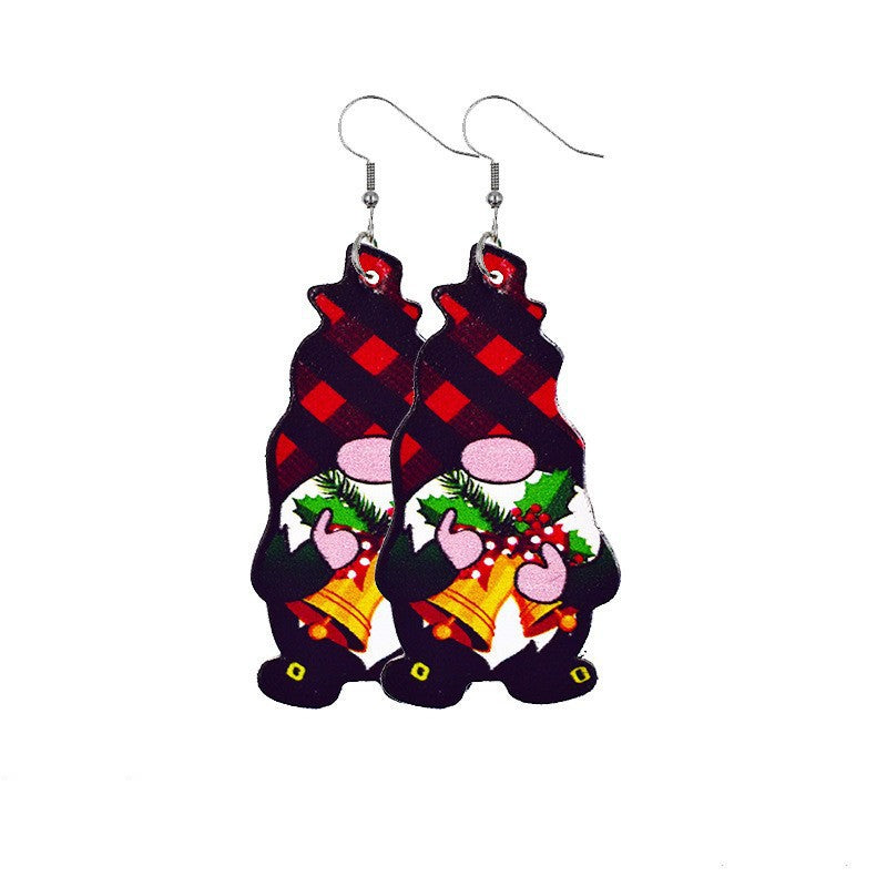 Wholesale Christmas Gnome Leather Earrings