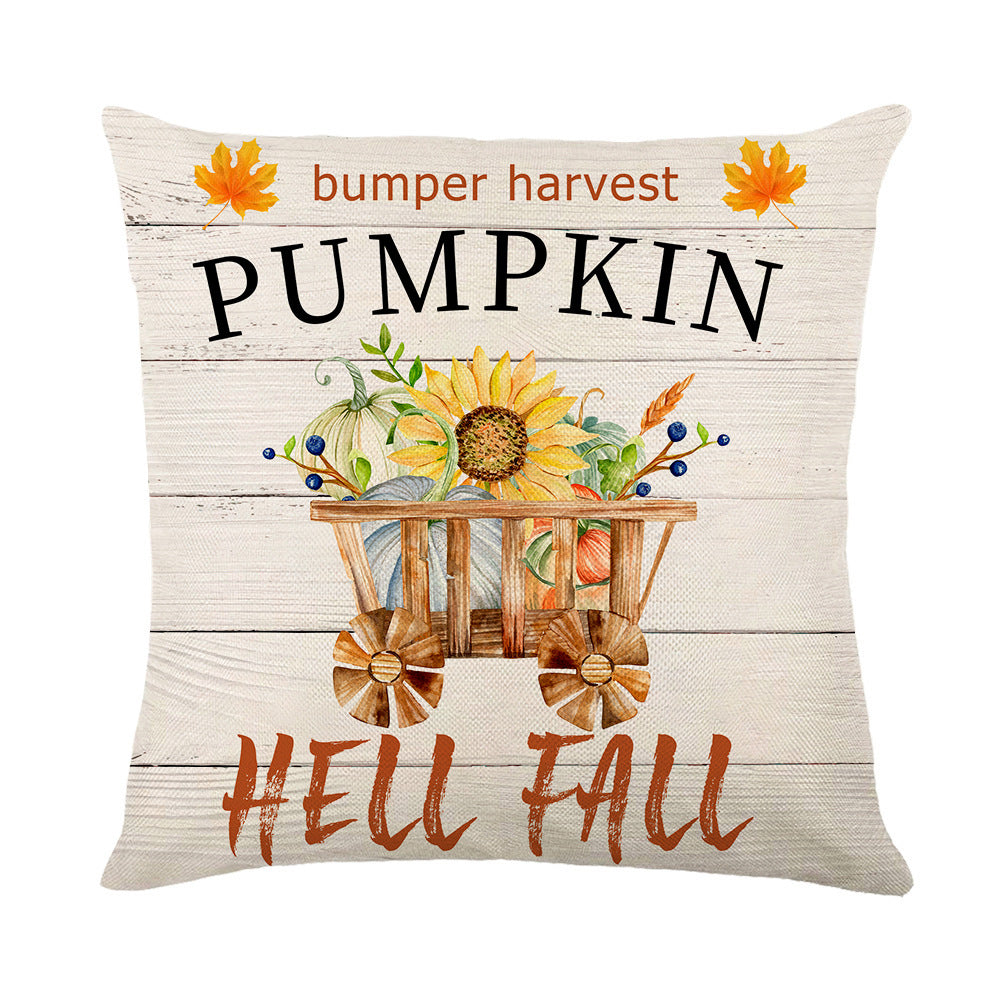 Wholesale Thanksgiving Throw Pillow Cover Linen Maple Leaf Printing Home Pillow Cushion Cover