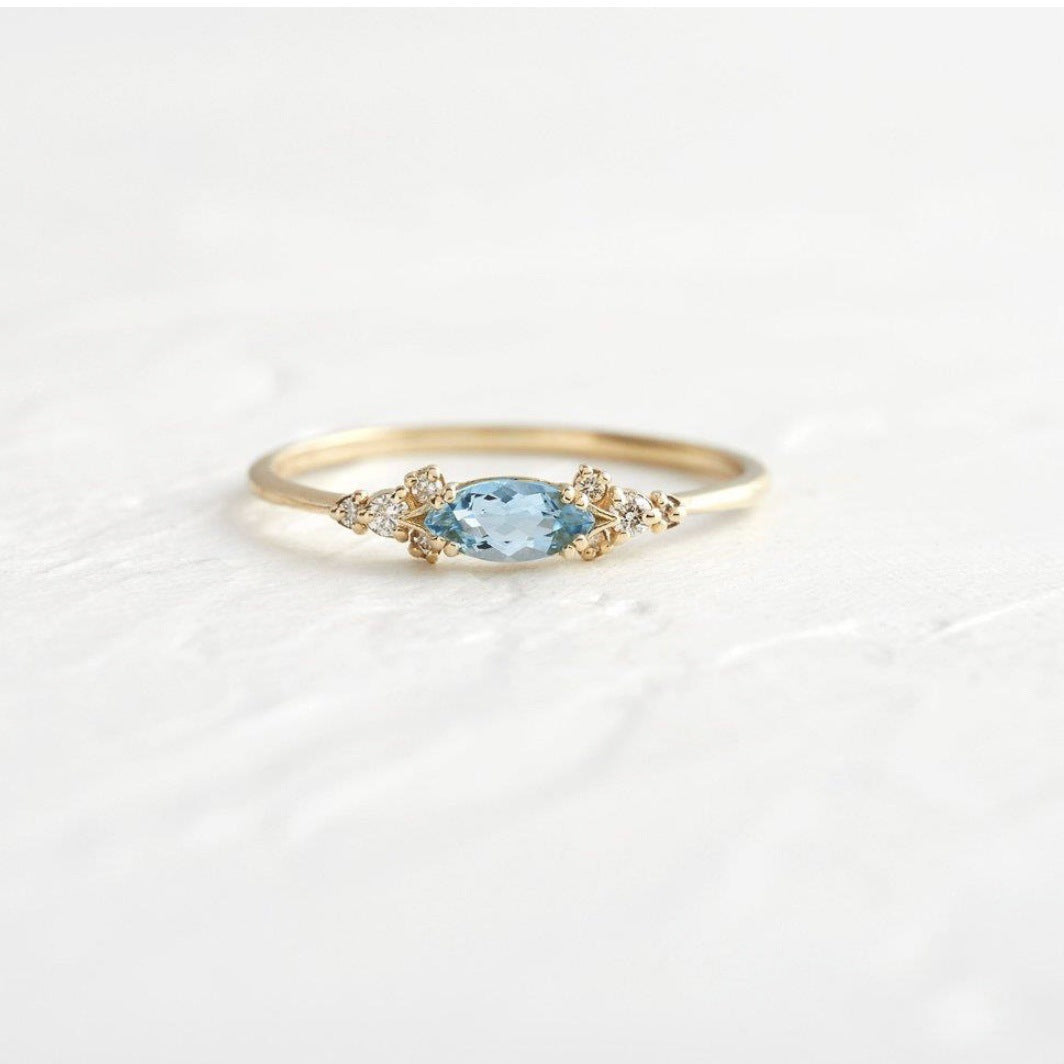 Conjunto de diamantes de aleación al por mayor Ring de flores de circón de 4