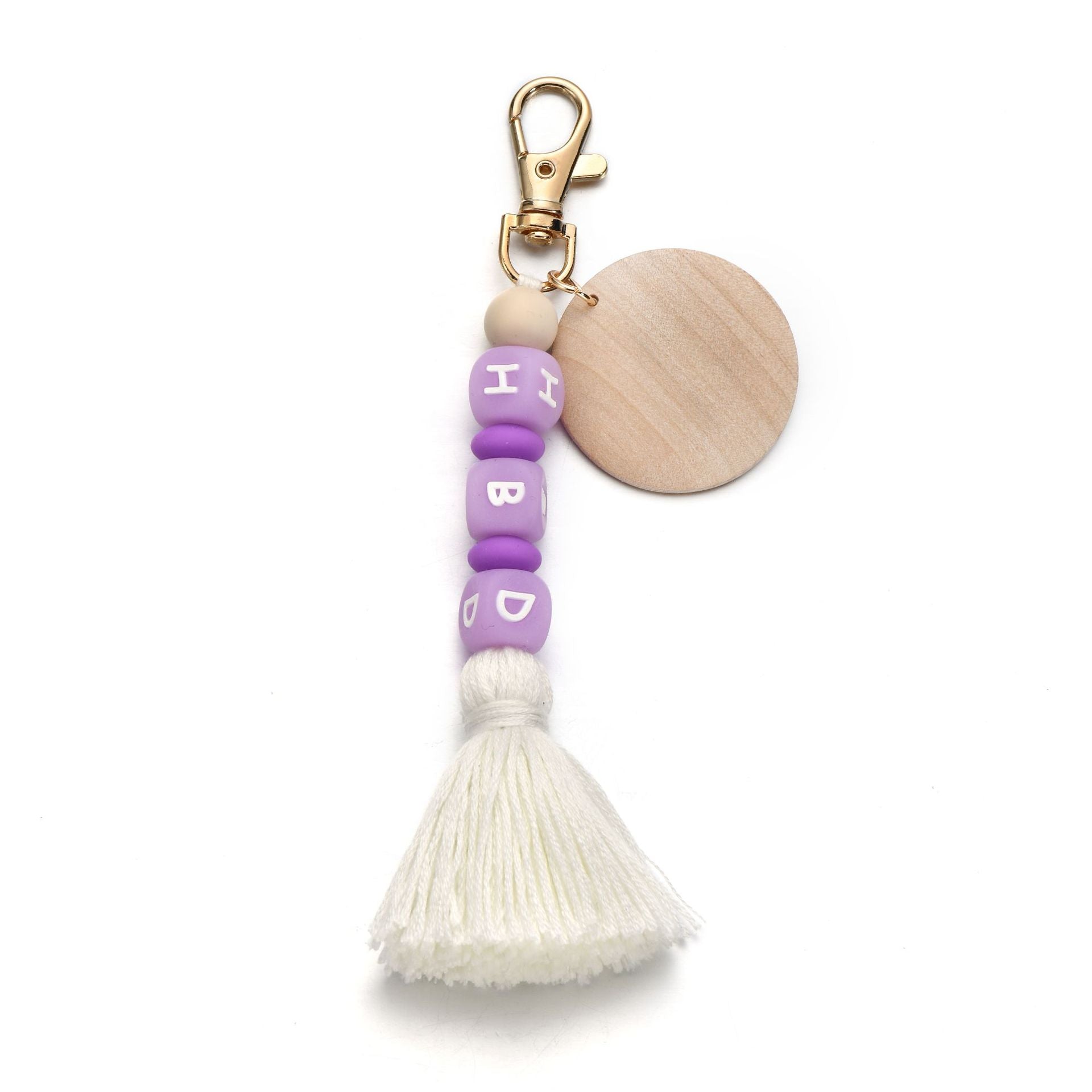 Llavero con cuentas de silicona de color luminoso al por mayor