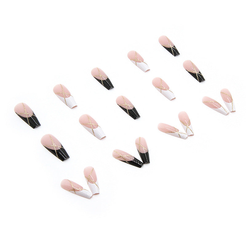 Wholesale Long Glitter Gold Powder Resin Nail Stickers